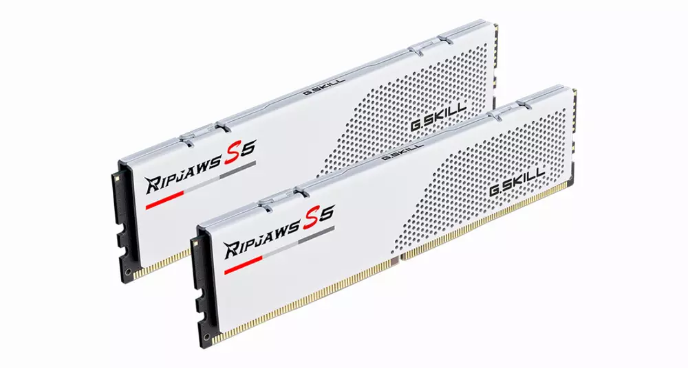 Памет G.SKILL Ripjaws S5 White 32GB (2x16GB) DDR5 6000MHz CL32 - F5-6000J3238F16GX2-RS5W