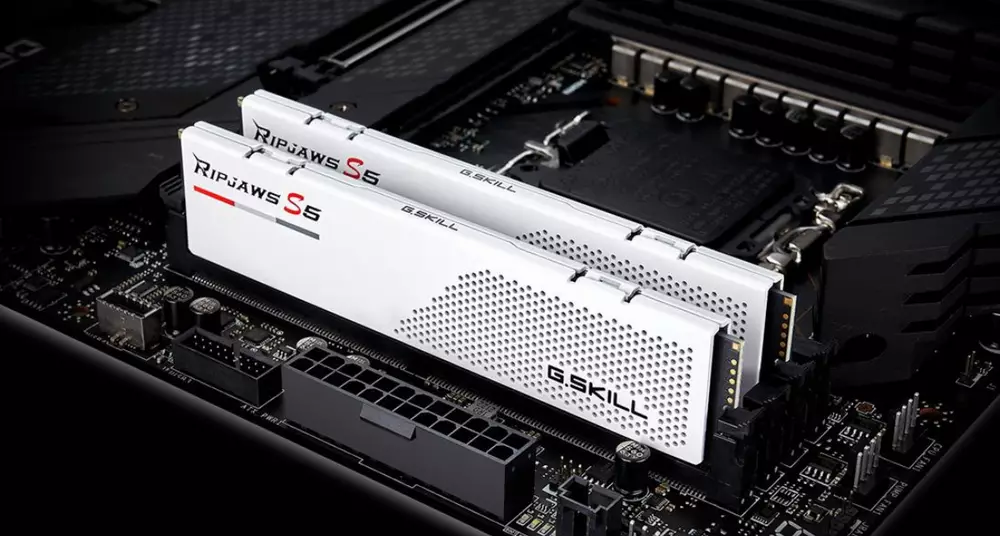 Памет G.SKILL Ripjaws S5 White 32GB (2x16GB) DDR5 6000MHz CL32 - F5-6000J3238F16GX2-RS5W