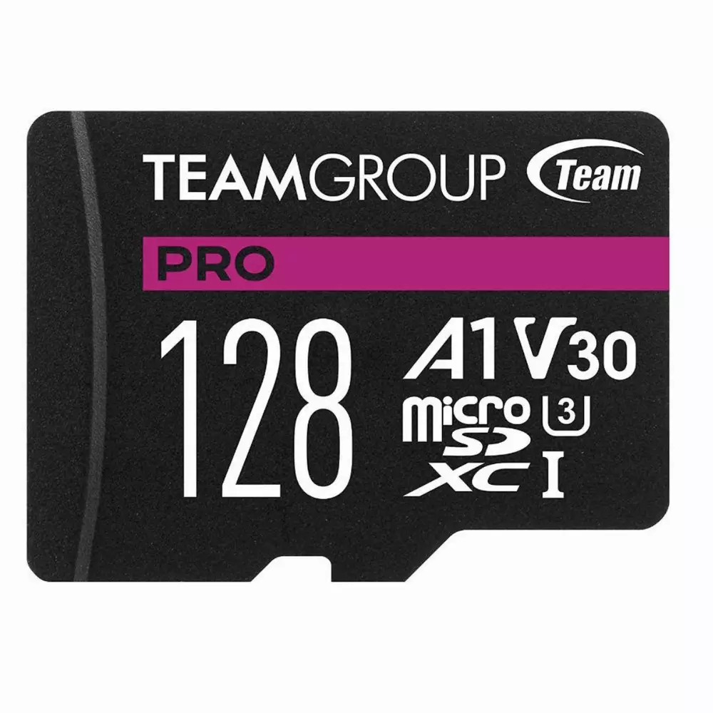 Карта памет Team Group A1 PRO microSDXC 128GB, UHS-I U3, V30, A1 + SD Адаптер