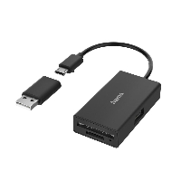 Четец за карти HAMA USB OTG Hub, USB 2.0 Type-A, SD, microSD, USB-A адаптер