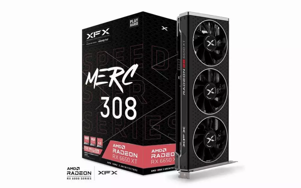Видео карта XFX AMD Radeon RX 6650 XT Speedster MERC 308 Black 8GB GDDR6 - RX-665X8TBDY