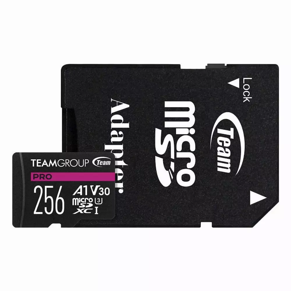 Карта памет Team Group A1 PRO microSDXC 256GB UHS-I U3 V30 A1 SD Адаптер