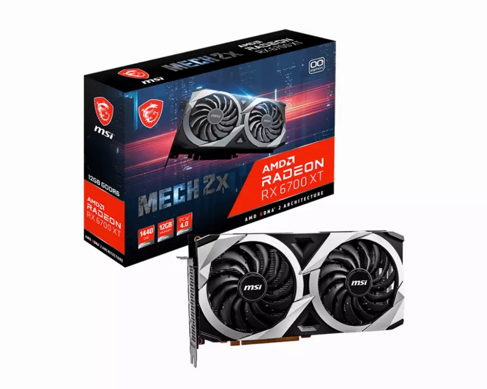 Видео карта MSI AMD Radeon RX 6700 XT MESH 2X 12G OC GDDR6 - 902-V398-002