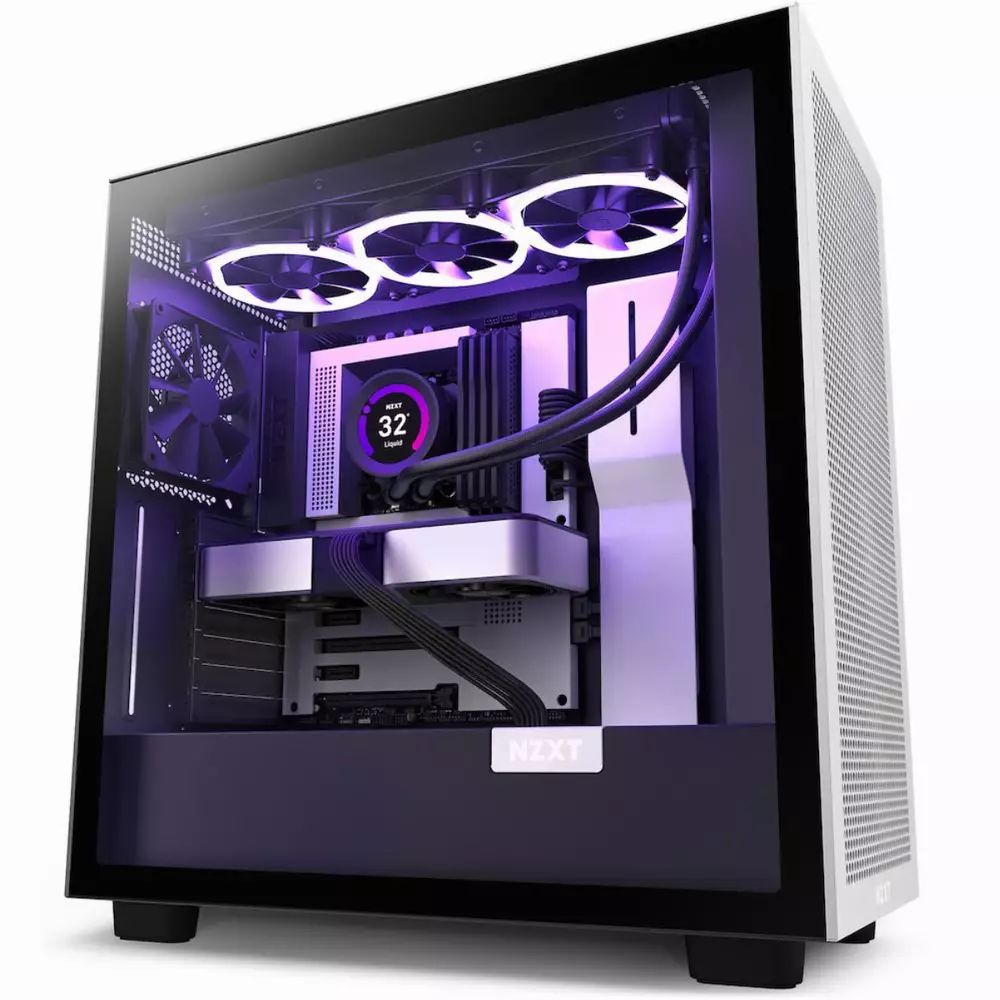 Кутия NZXT H7 Flow Matte Black & White