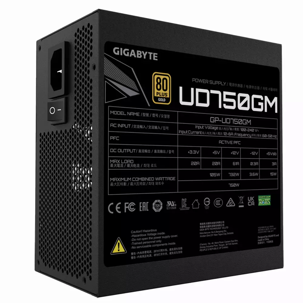 Захранване Gigabyte UD750GM (750W) 80 Plus Gold Modular