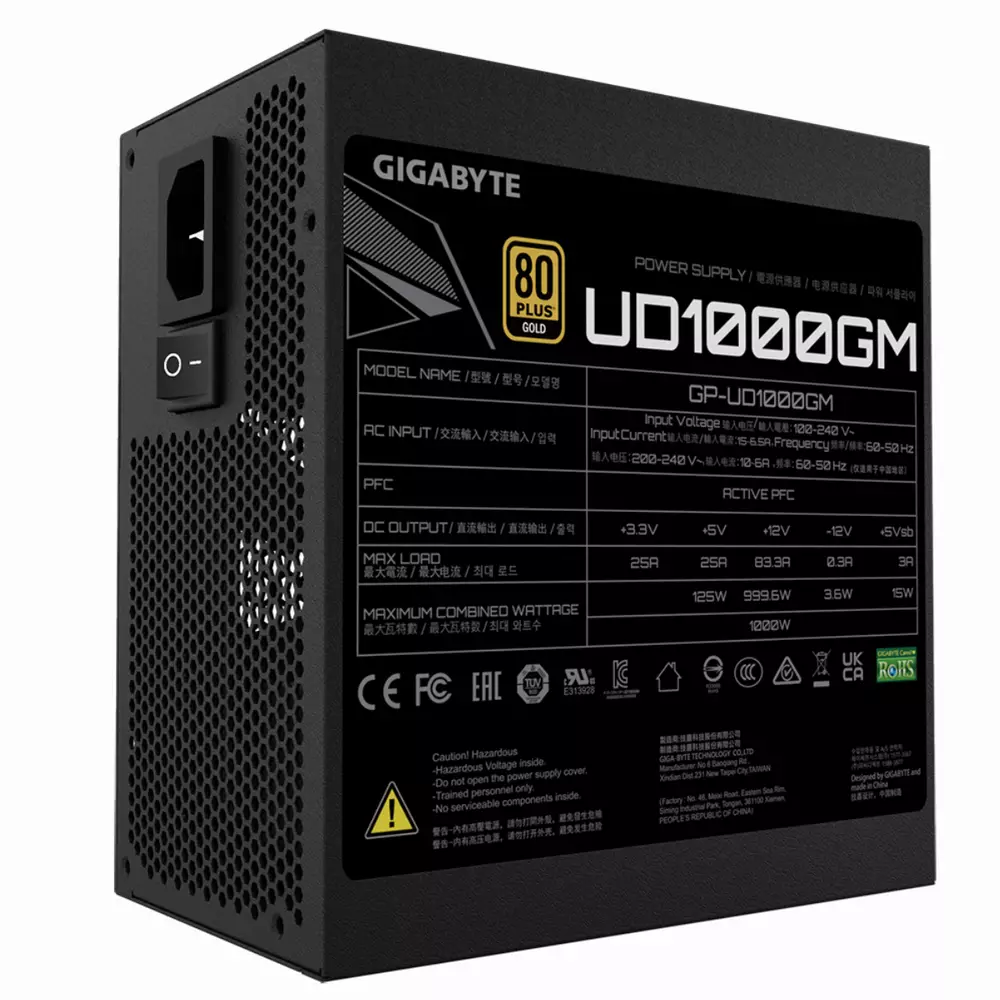 Захранване Gigabyte UD1000GM (1000W) 80 Plus Gold Modular