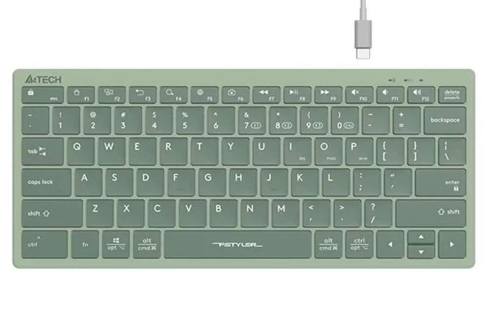 Безжична клавиатура A4TECH FBX51C FSTyler Bluetooth 2.4 GHz USB-C Кирилизирана Зелен
