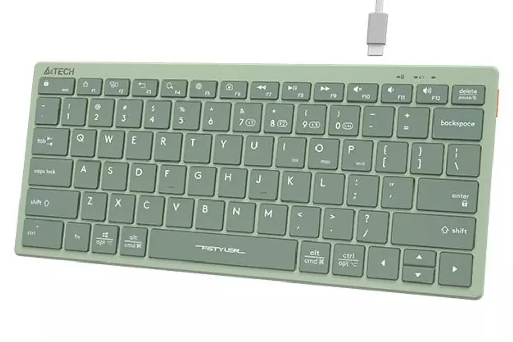 Безжична клавиатура A4TECH FBX51C FSTyler Bluetooth 2.4 GHz USB-C Кирилизирана Зелен