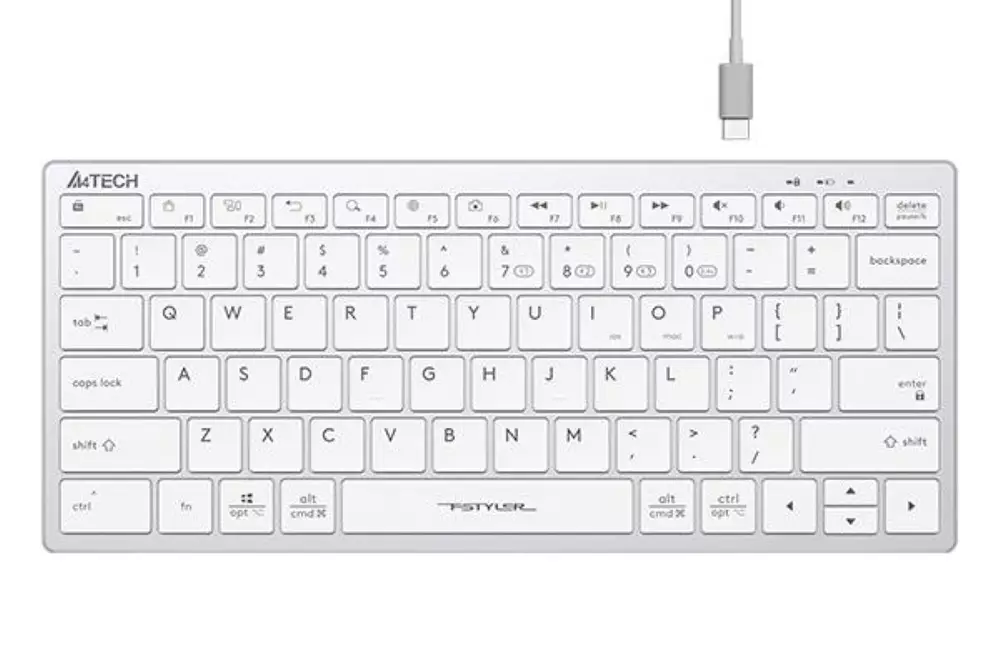 Безжична клавиатура A4TECH FBX51C FSTyler Bluetooth 2.4 GHz USB-C Кирилизирана Бял