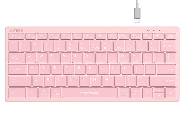 Безжична клавиатура A4TECH FBX51C FSTyler Bluetooth 2.4 GHz USB-C Кирилизирана Розов