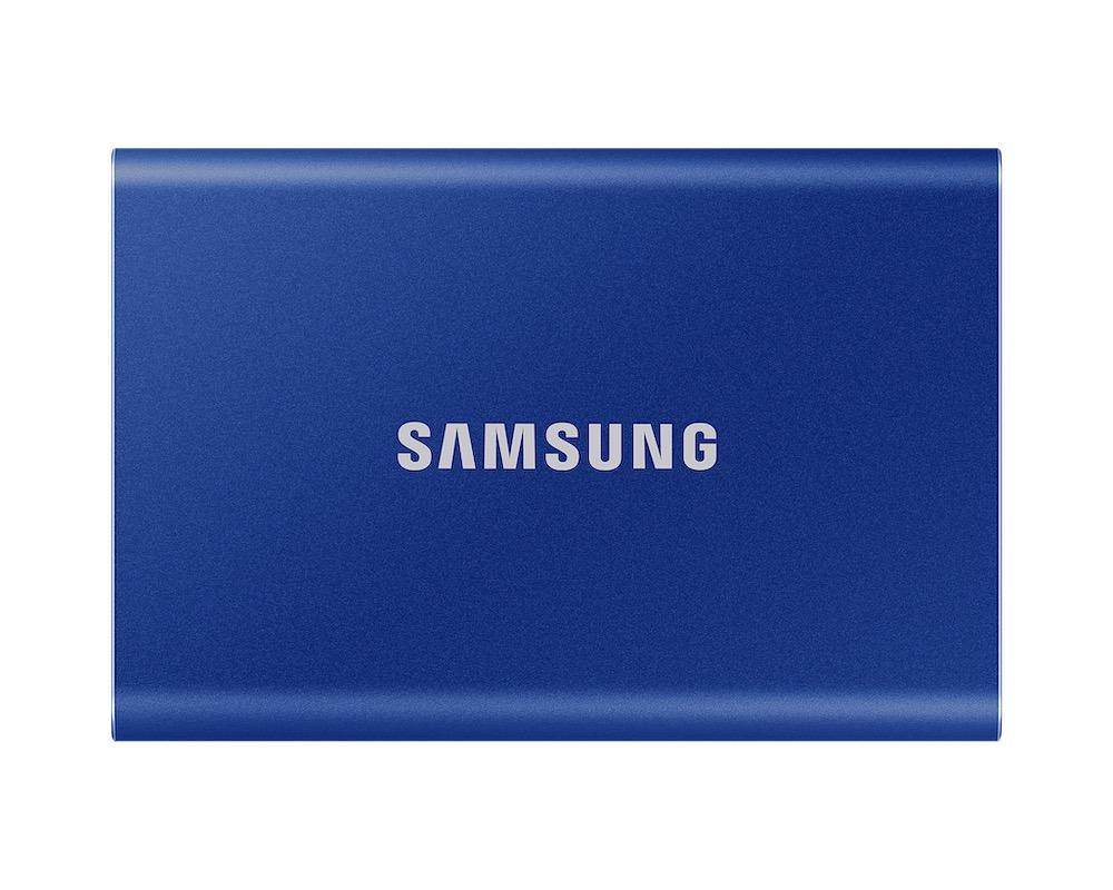 Външен SSD Samsung T7 Indigo Blue 1TB NVMe USB-C Blue