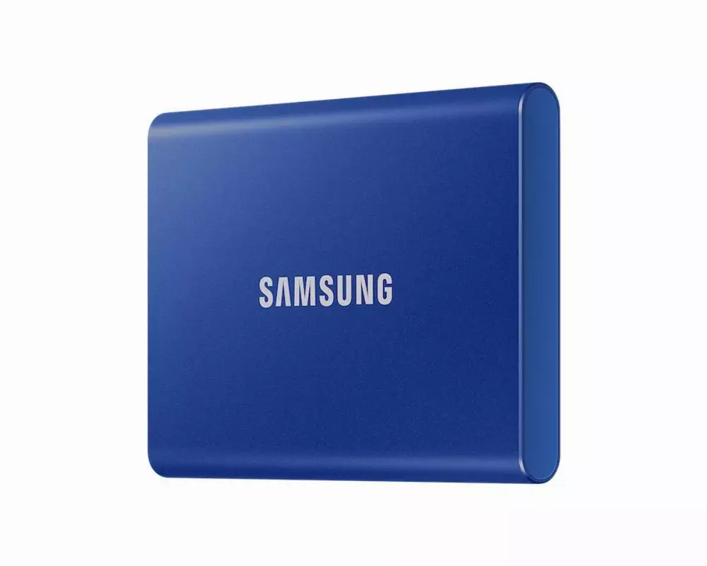 Външен SSD Samsung T7 Indigo Blue 1TB NVMe USB-C Blue