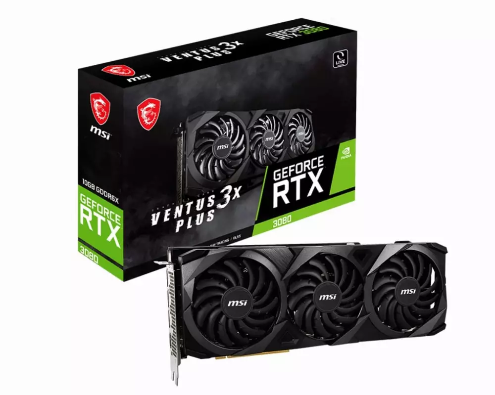 Видео карта MSI GeForce RTX 3080 VENTUS 3X PLUS 10G LHR