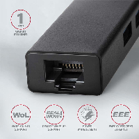 USB хъб Axagon HMC-GL3A + Gigabit LAN