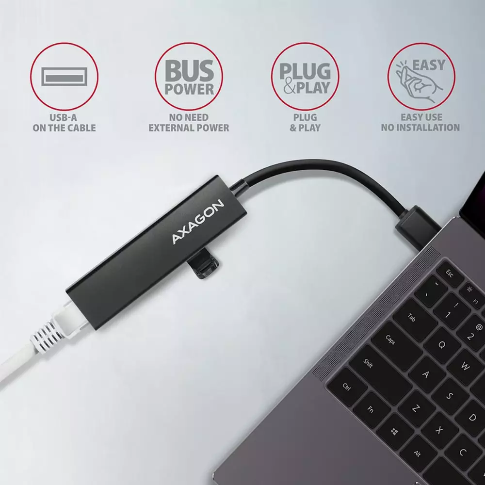 USB хъб Axagon HMC-GL3A + Gigabit LAN