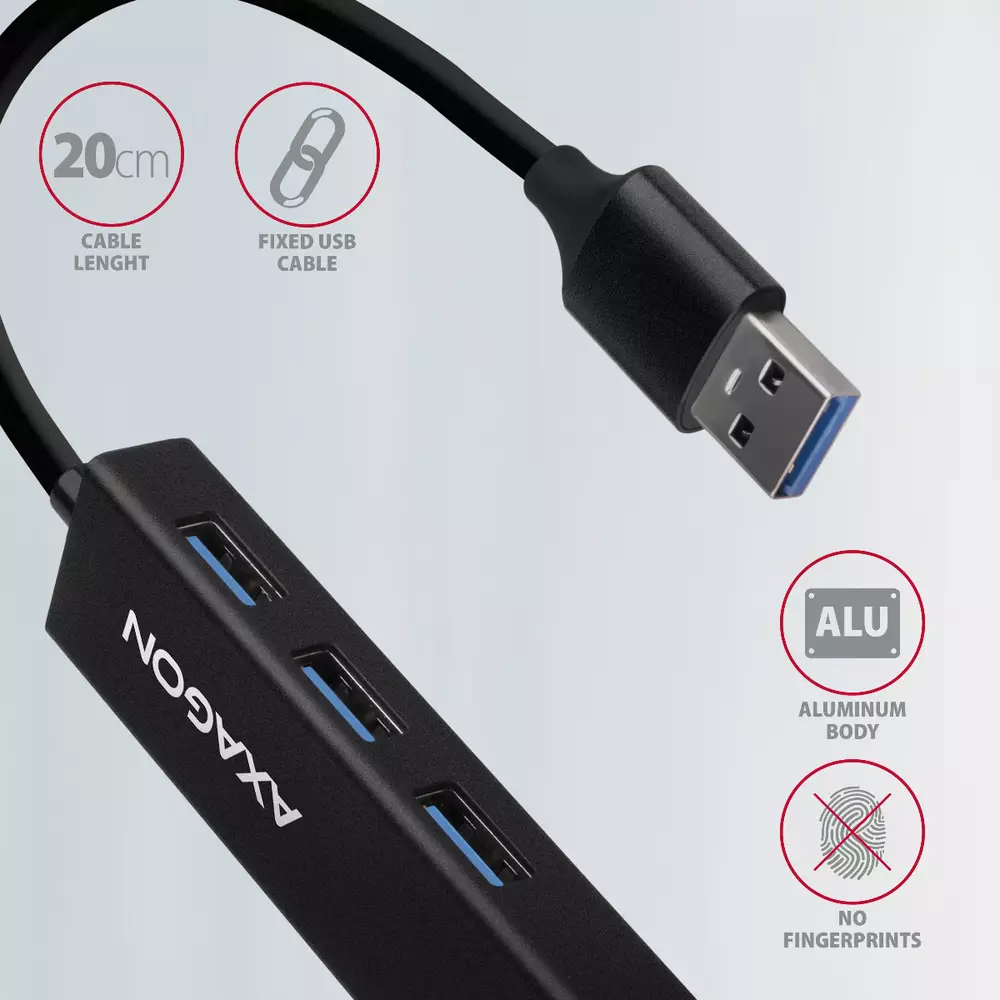 USB хъб Axagon HMC-GL3A + Gigabit LAN