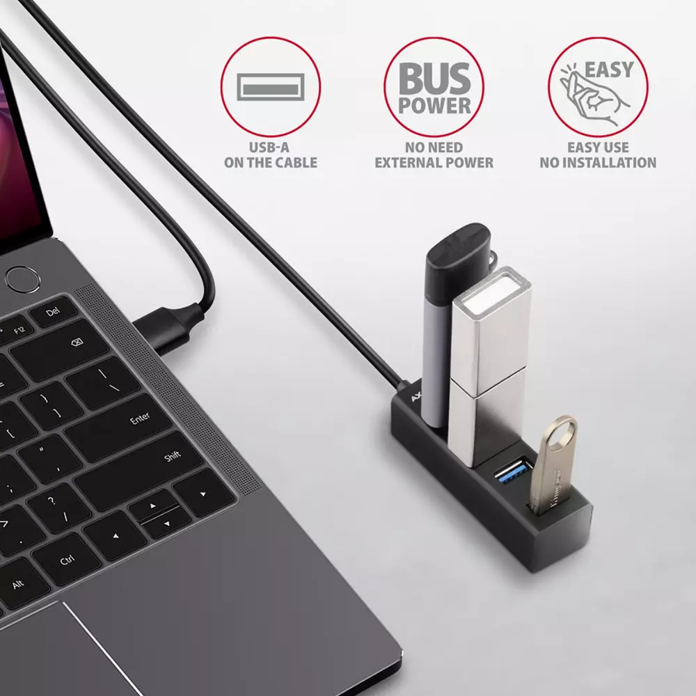 USB хъб Axagon HUE-M1AL Superspeed USB-A Mini