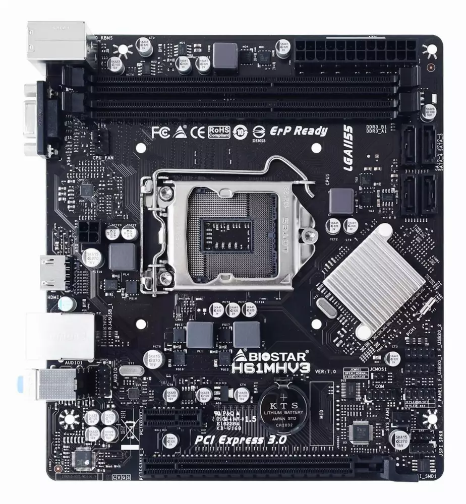 Дънна платка BIOSTAR H61MHV3 Ver. 7.0 LGA1155