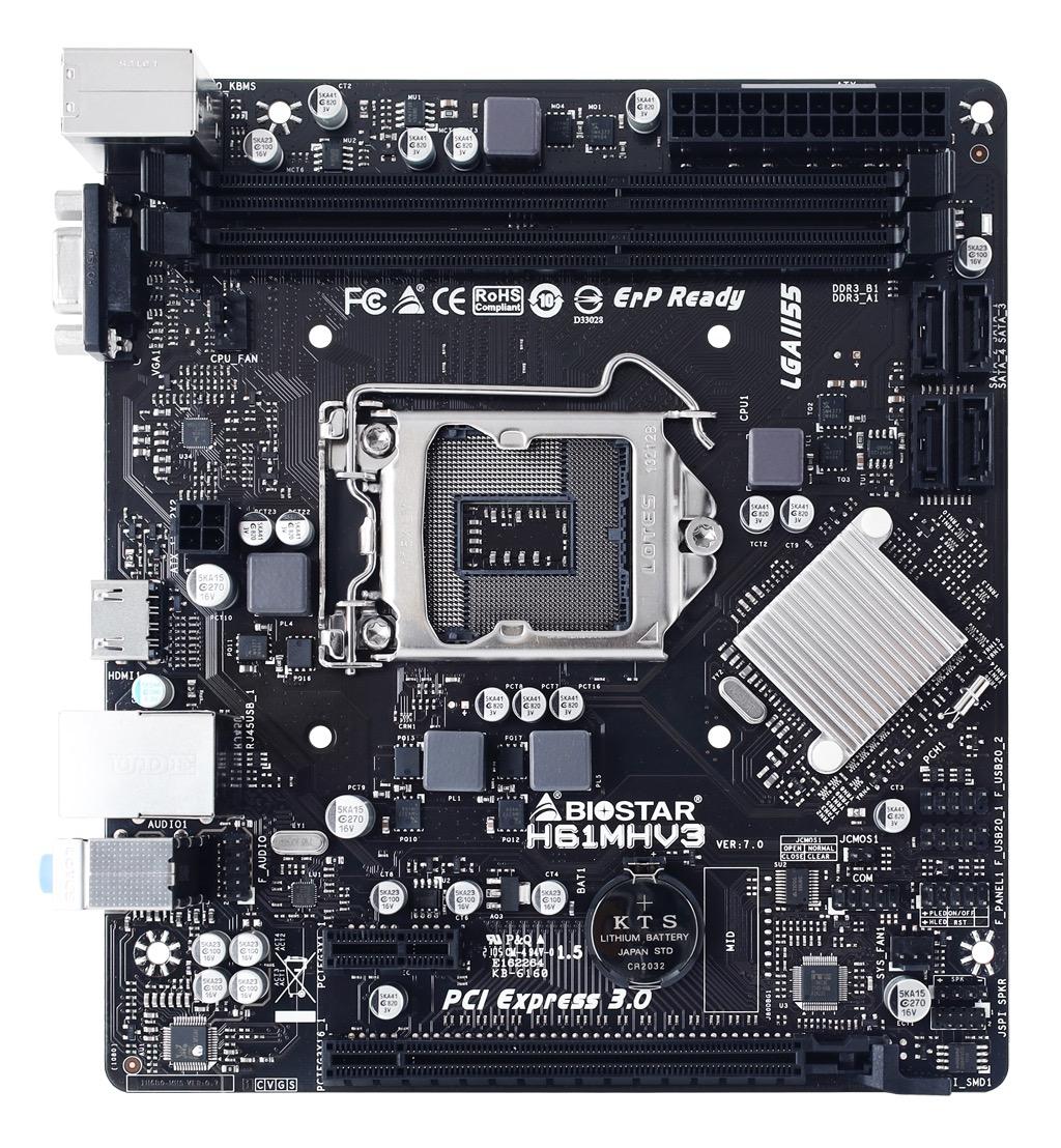 Дънна платка BIOSTAR H61MHV3 Ver. 7.0 LGA1155