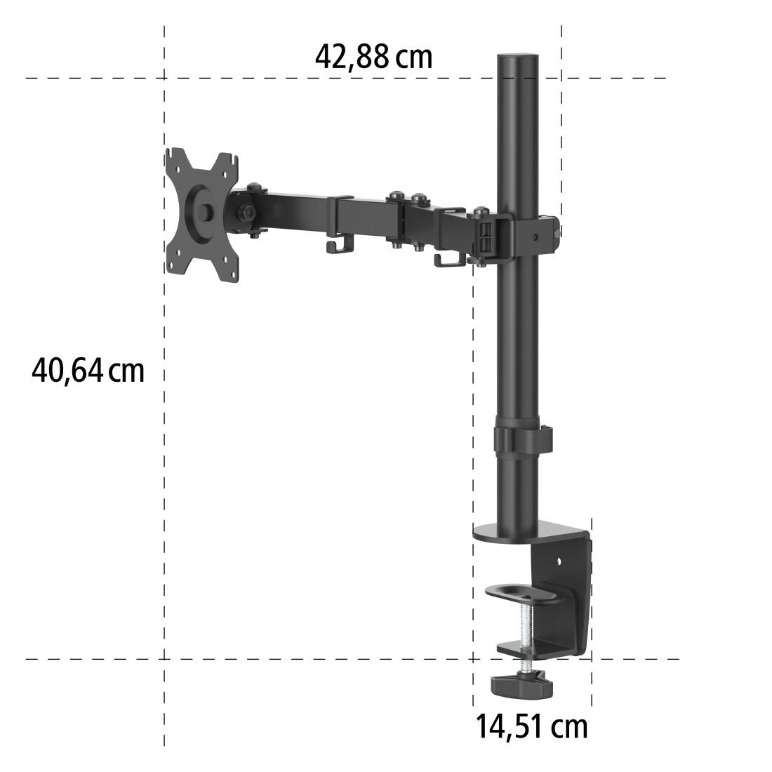 Suport pentru monitor de birou HAMA Reglabil, 13" - 32", 10 kg, Swivel/Tilt, Negru