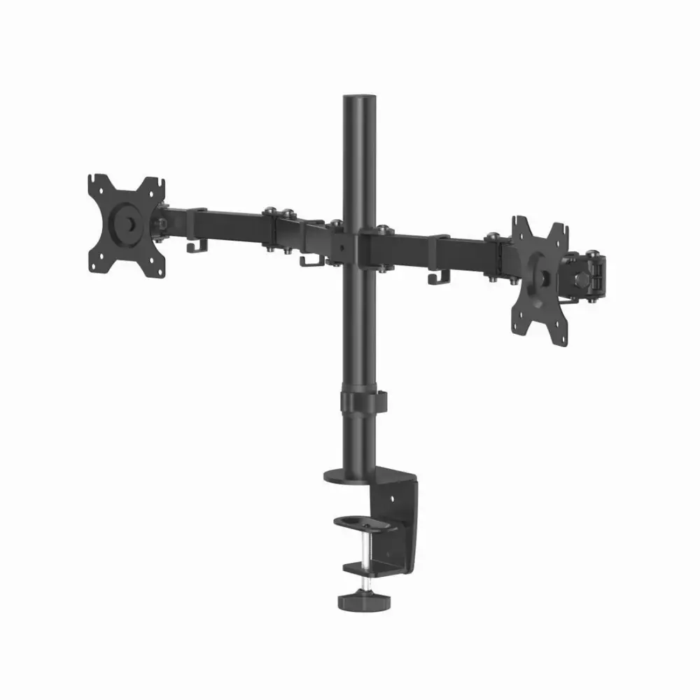 Monitorständer für 2 Monitore für Schreibtisch HAMA Verstellbar, 13" - 32", 8 kg, Swivel/Tilt, Schwarz