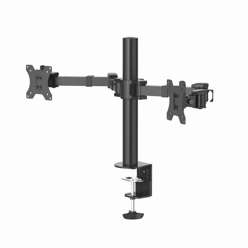 Monitorständer für 2 Monitore für Schreibtisch HAMA Verstellbar, 13" - 35", 15 kg, Swivel/Tilt, Schwarz