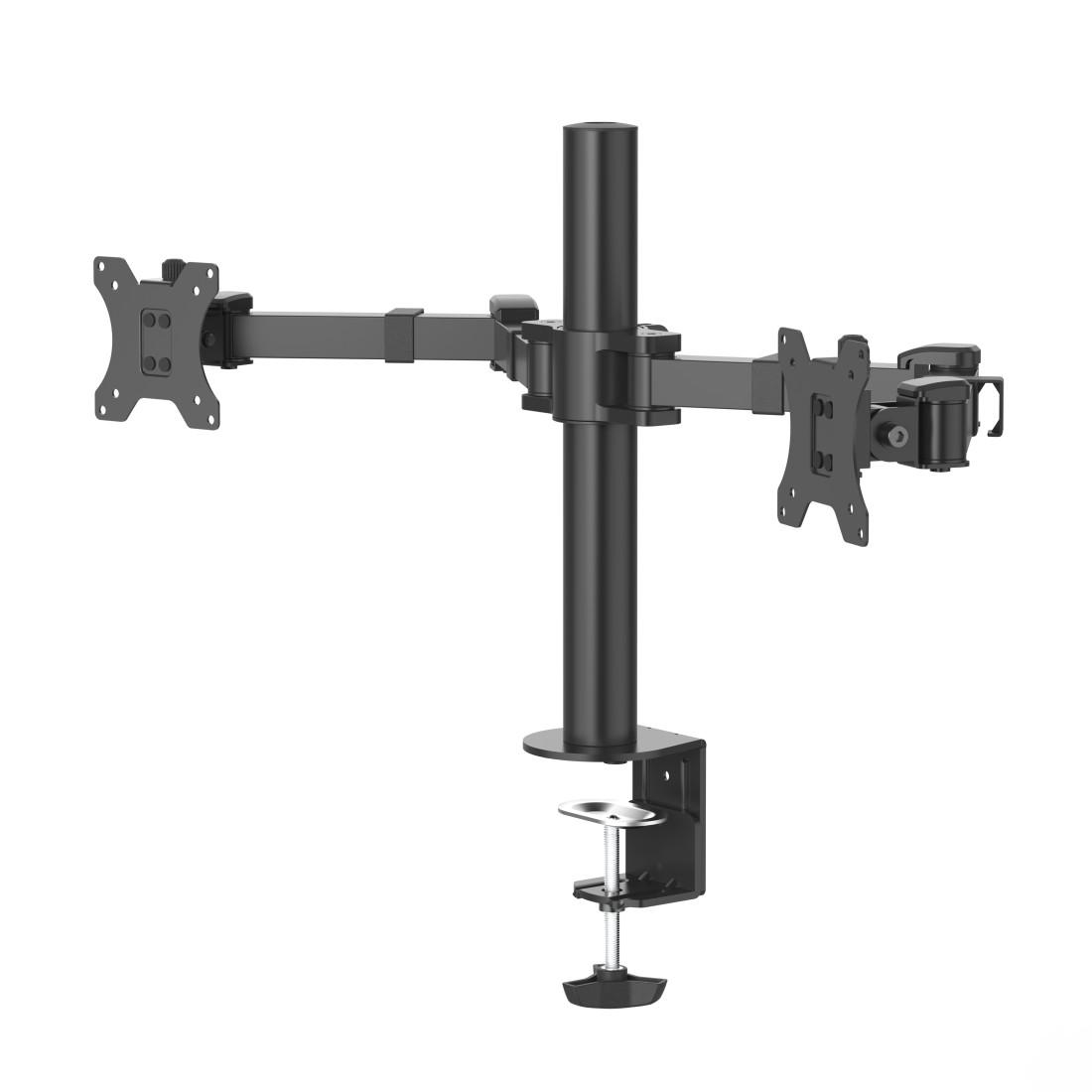 Стойка за 2 монитора за бюро HAMA Регулируема, 13" - 35", 15 кг, Swivel/Tilt, Черен