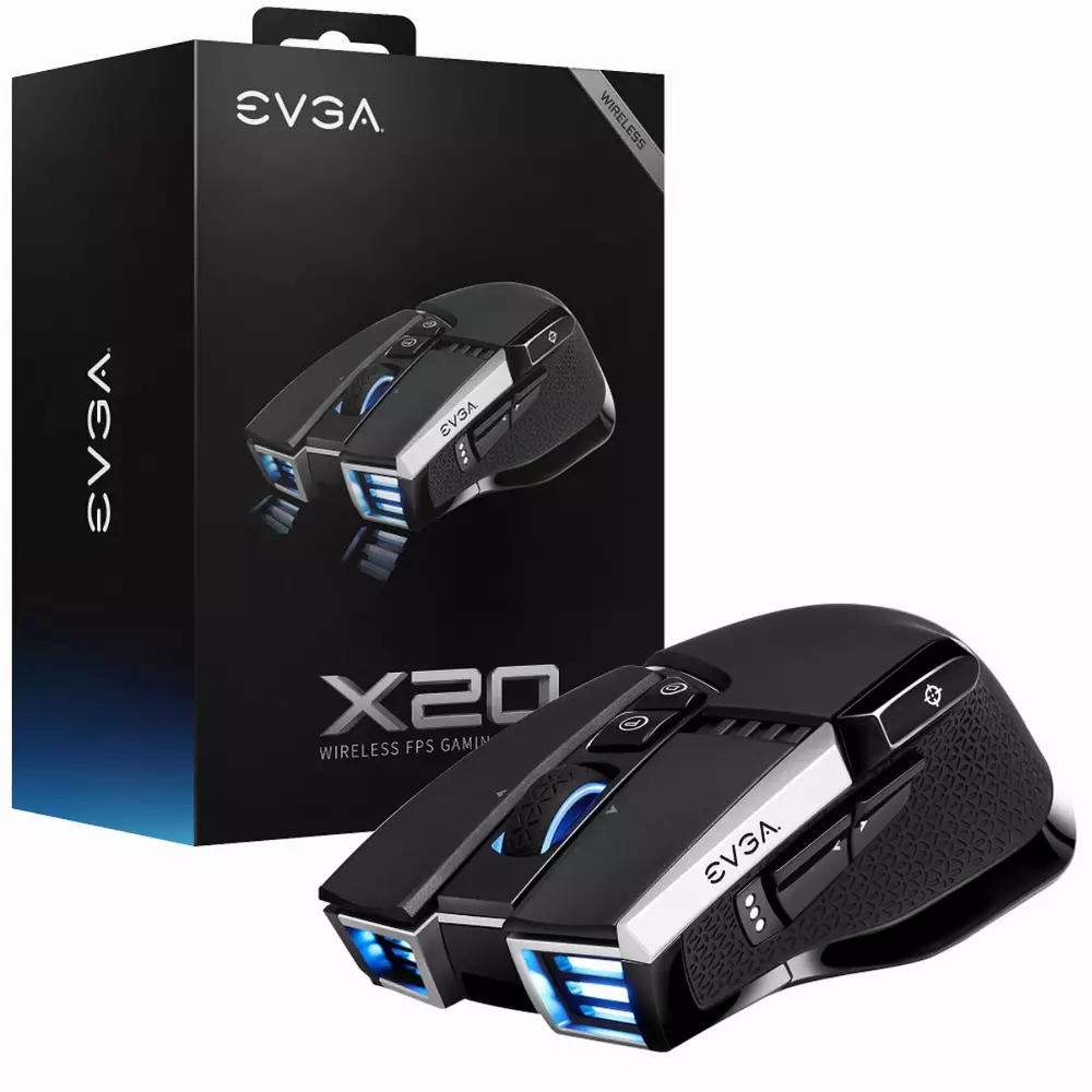 Геймърска мишка EVGA X20 Gaming Mouse Optical Wireless Black - 903-T1-20BK-K3