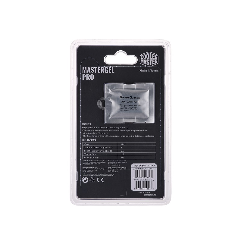 Термо паста Cooler Master MasterGel Pro 1.5g - MGY-ZOSG-N15M-R2