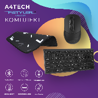 Комплект A4Tech FStyler безжична Bluetooth клавиатура с безжична мишка и пад,  Stone black