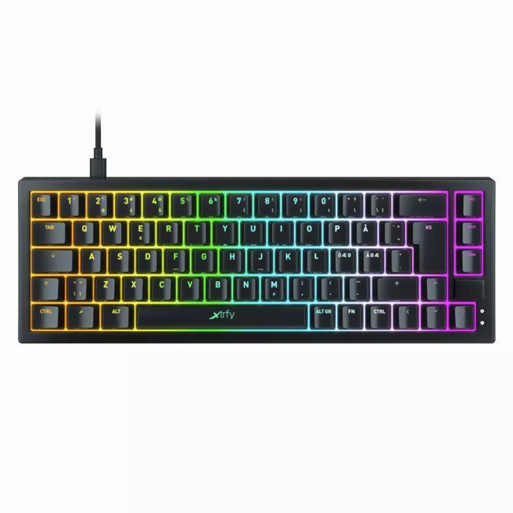 Геймърскa механична клавиатура XTRFY K5 Black 65% Hotswap RGB UK Layout Kailh Red