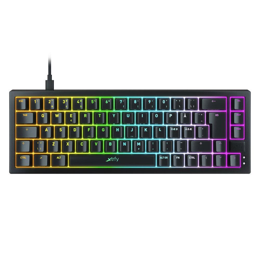 Gaming μηχανικό πληκτρολόγιο XTRFY K5 Μαύρο 65% Hotswap RGB UK Layout Kailh Red