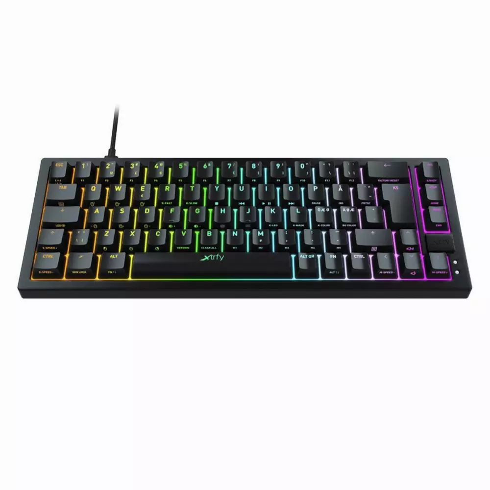 Gaming μηχανικό πληκτρολόγιο XTRFY K5 Μαύρο 65% Hotswap RGB UK Layout Kailh Red