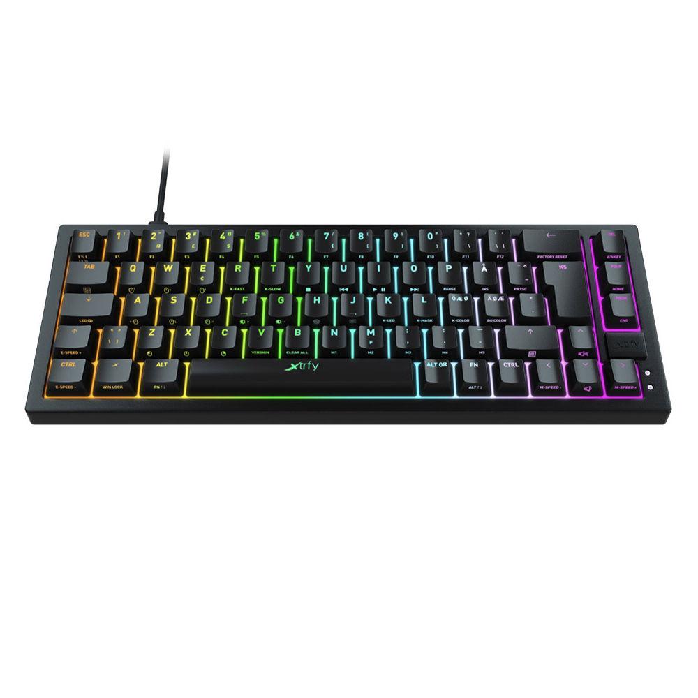 Gaming μηχανικό πληκτρολόγιο XTRFY K5 Μαύρο 65% Hotswap RGB UK Layout Kailh Red