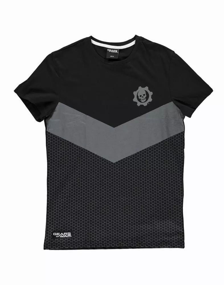 Тениска Bioworld Difuzed Gears of War, Tonal Colorblock, Мъжка, XXL, Черен