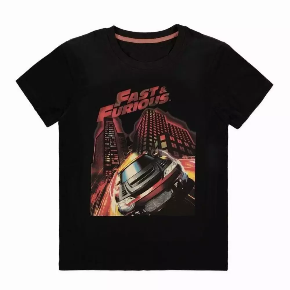 Тениска Bioworld Difuzed Universal, Fast & Furious - City Drift, Мъжка, XL, Черен