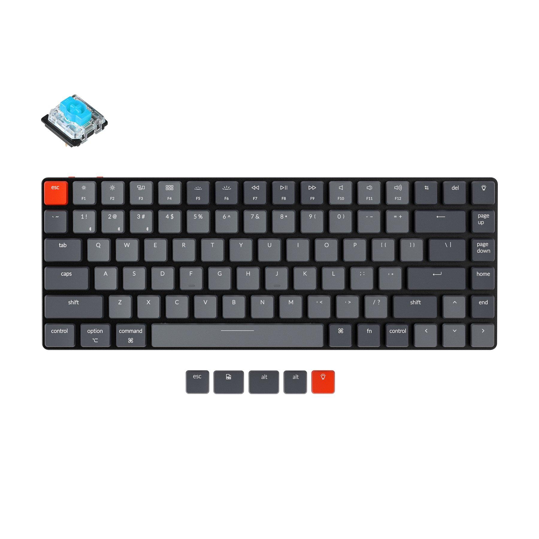 Геймърска Механична клавиатура Keychron K3 TKL Gateron Low Profile Blue Switch RGB LED ABS