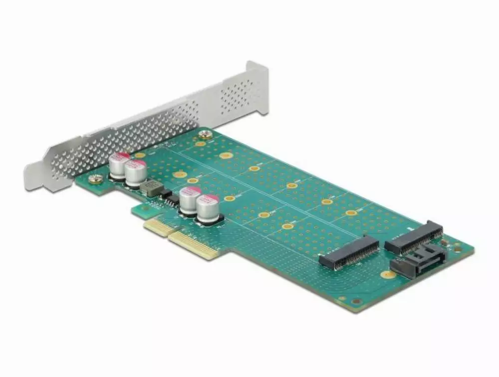 PCI Express x4 карта Delock към 1x M.2 Key B + 1x M.2 NVMe M.2 Key M, Low Profile