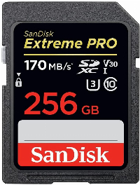 Карта памет SANDISK Extreme PRO, SDHC/SDXC, 256GB Class 10, U3, 170 Mb/s