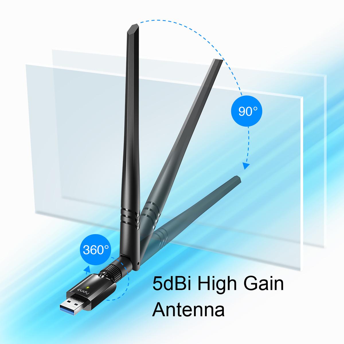 Безжичен адаптер Cudy WU1400 USB 3.0 AC1300