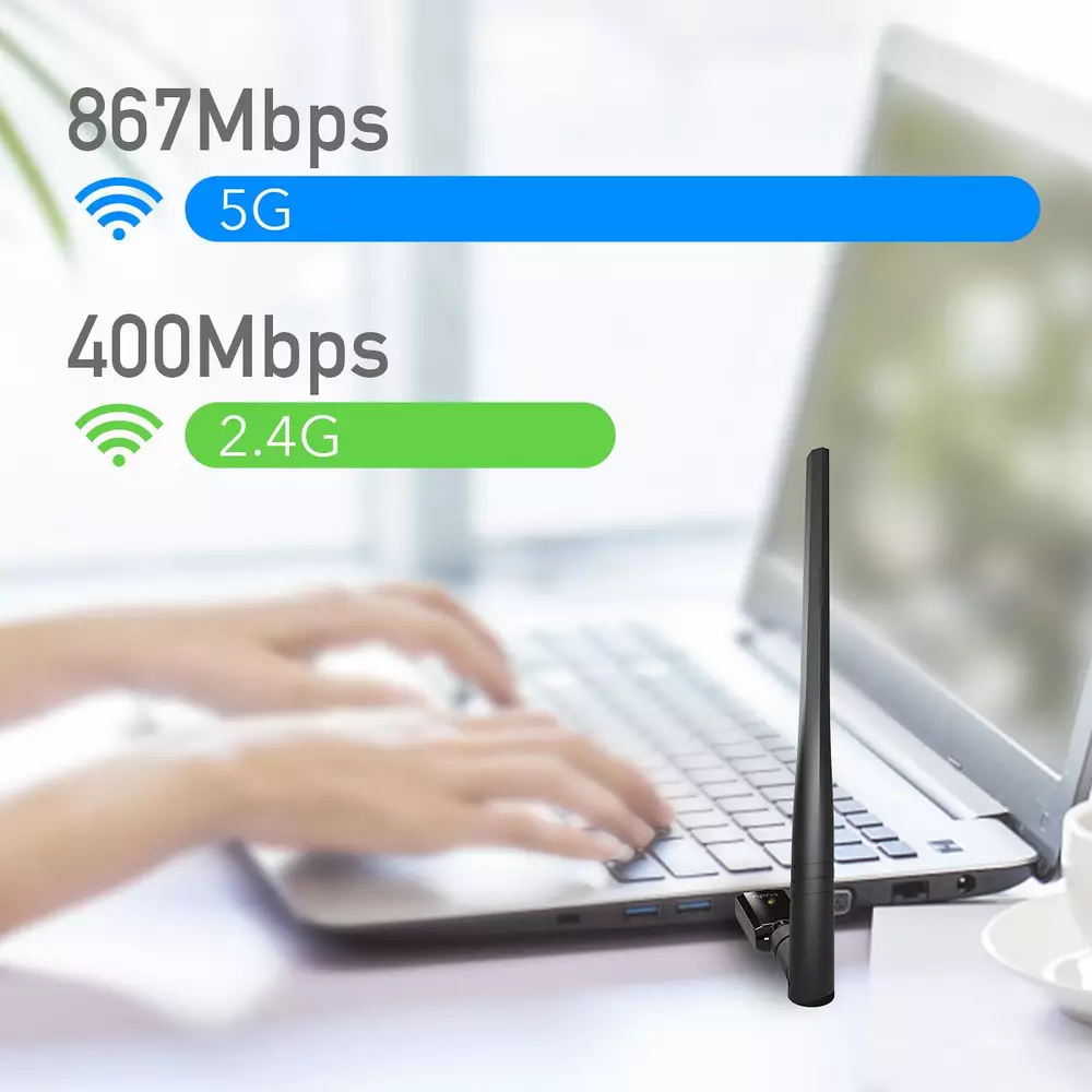 Безжичен адаптер Cudy WU1400 USB 3.0 AC1300