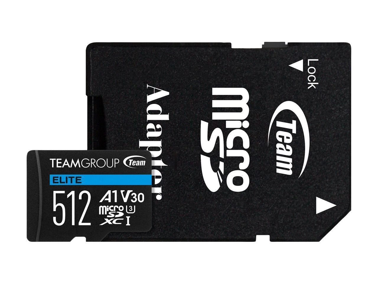 Карта памет Team Group microSDXC 512GB UHS-I Class 3 V30 A1 SD Адаптер
