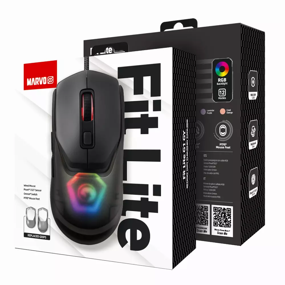 Геймърска мишка Marvo FIT LITE Black