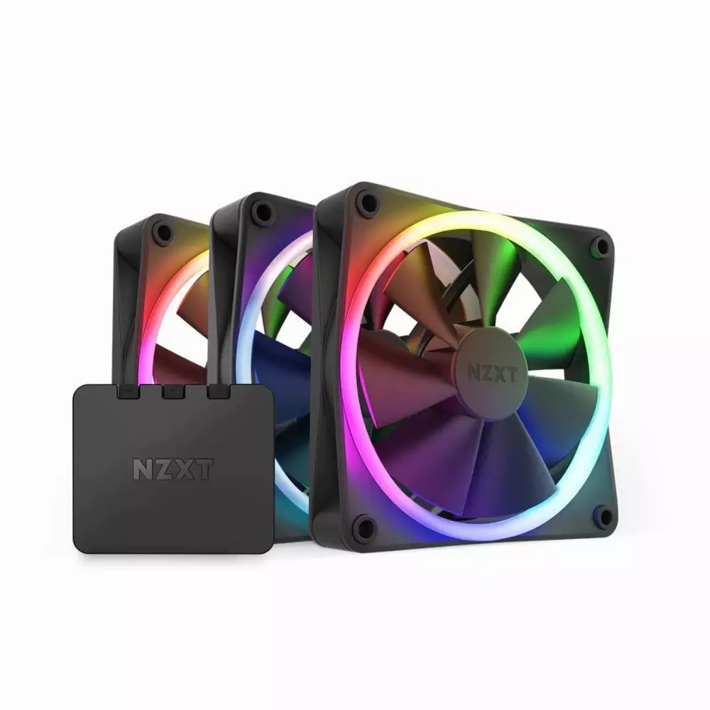 Ventilatori NZXT F120 RGB Black + NZXT RGB controller 3 pack - RF-R12TF-B1