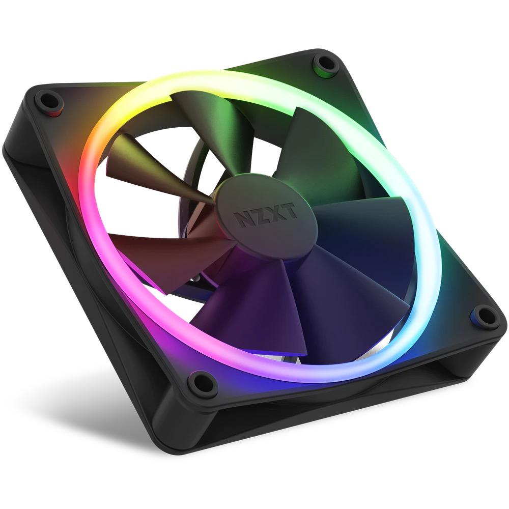 Ventilateurs NZXT F120 RGB Noir + contrôleur RGB NZXT 3 pack - RF-R12TF-B1