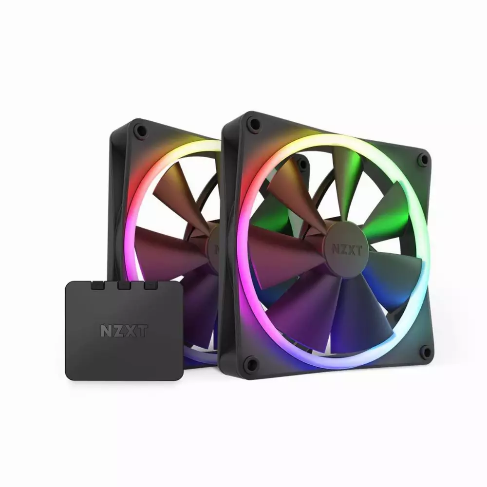 Вентилатори NZXT F140 RGB Black 140mm + NZXT RGB контролер 2 pack