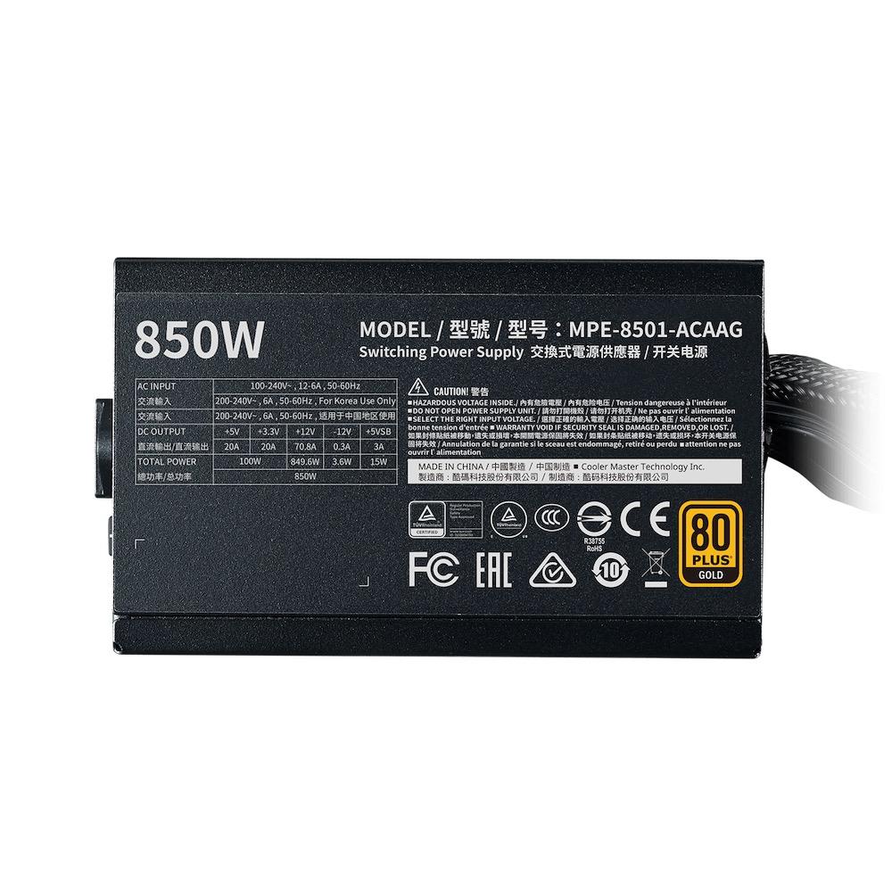 Захранване Cooler Master MWE Gold 850 V2 80 Plus Gold Non Modular