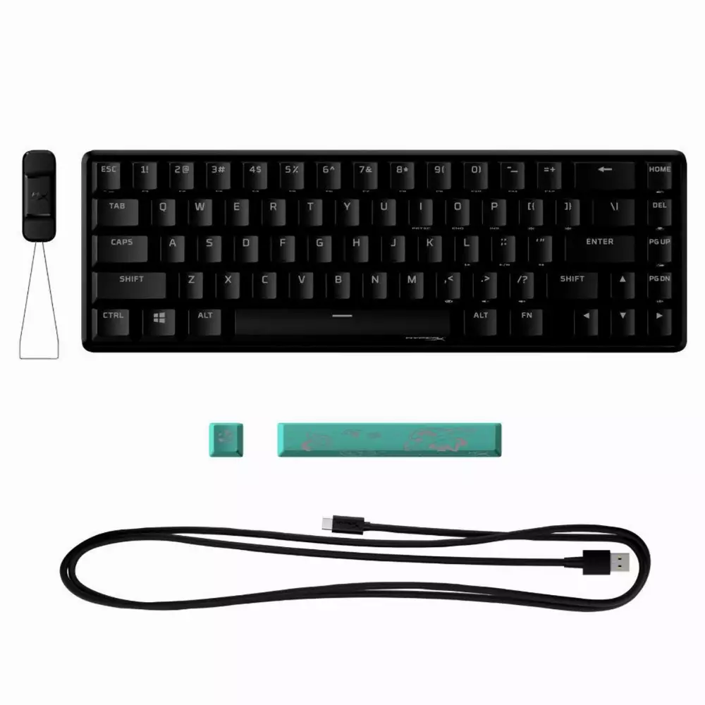 Геймърскa механична клавиатура HyperX Alloy Origins 65 HyperX Aqua Switches Black
