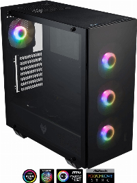Кутия FSP Group CMT 512 ARGB Tempered Glass Mid-Tower Black