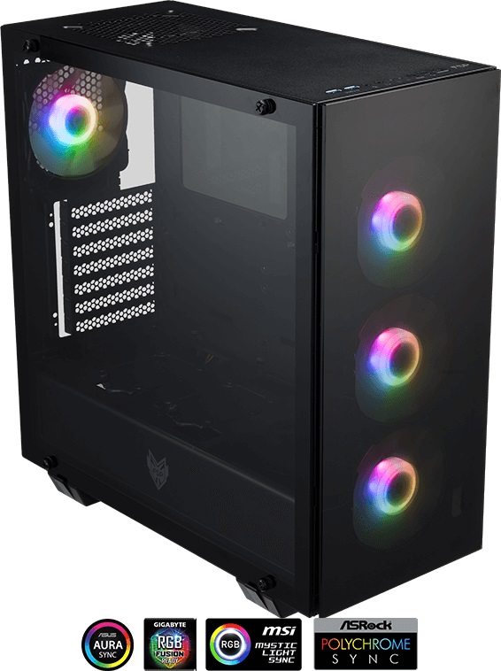Кутия FSP Group CMT 512 ARGB Tempered Glass Mid-Tower Black